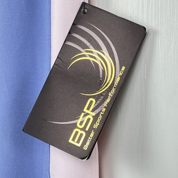 NWT BSP Better Sports Performance Crop Leggings Breathable Blue/White/Orange Lge - Picture 5 of 13